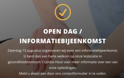 Open dag zaterdag 13 augustus 2022