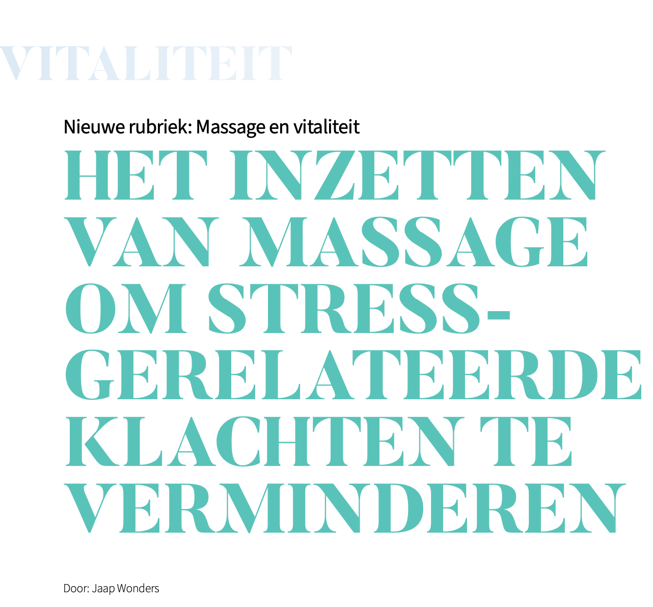 Massage stress stressgerelateerde klachten